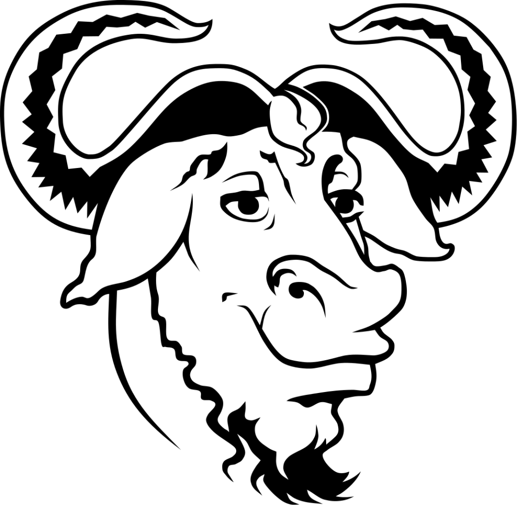 Logo de GNU, symbole du mouvement du logiciel libre.